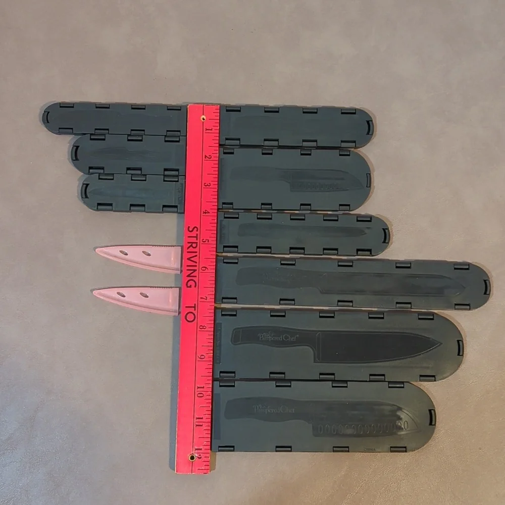 9 Pampered chef knife covers sheaves various widths lengths 2 unbranded covers